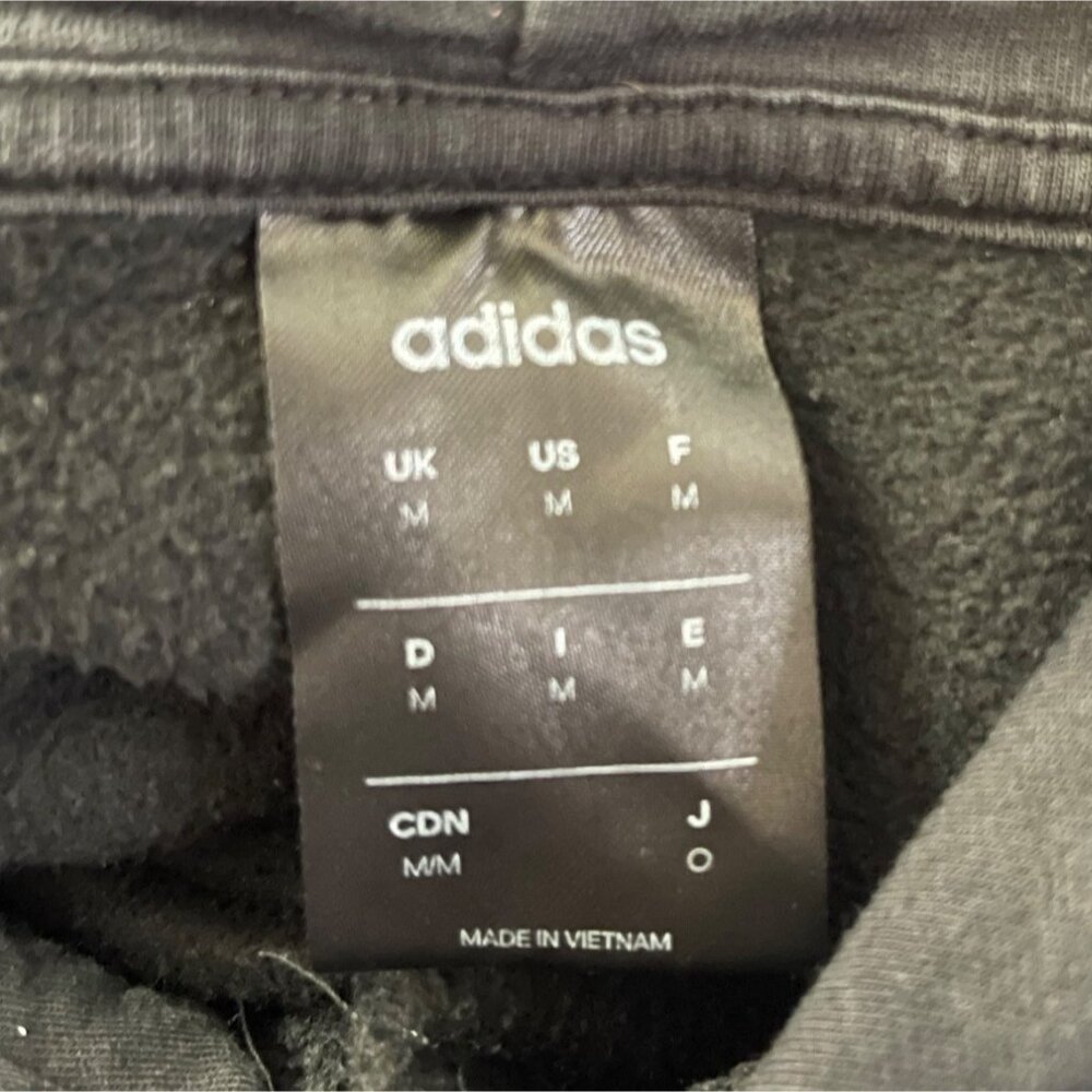 Adidas Black Hoodie with Classic Three Stipes Mens size Medium - Picture 4 of 10